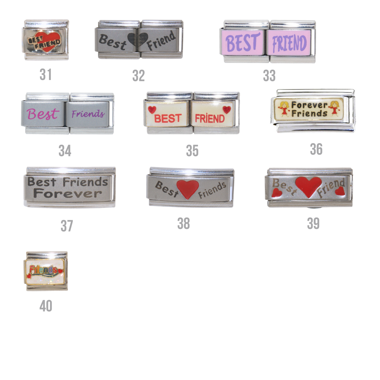 Best Friend & other Friend - 9mm Italian charms