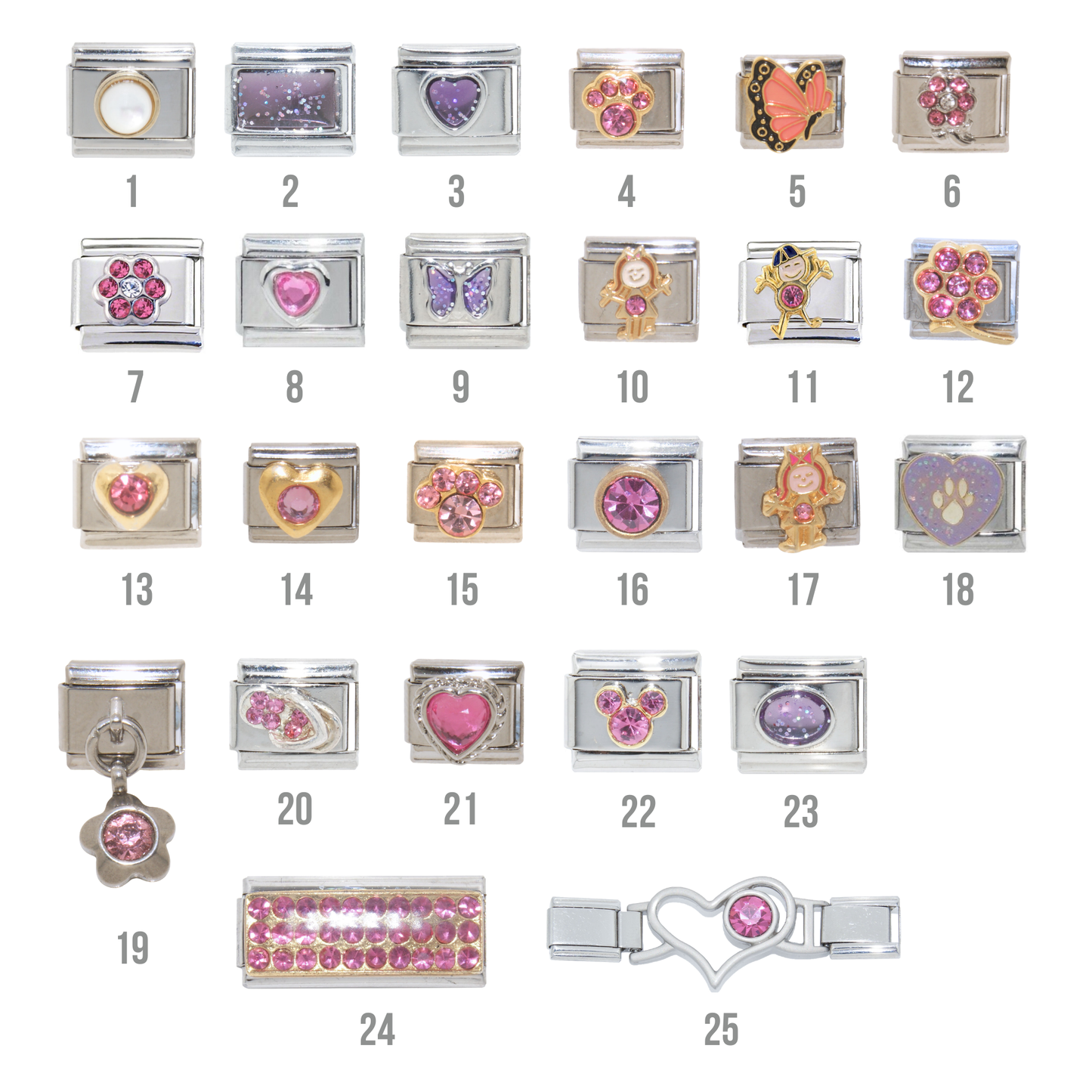 Various June Birthstones - Birthmonth 9mm Italian charm