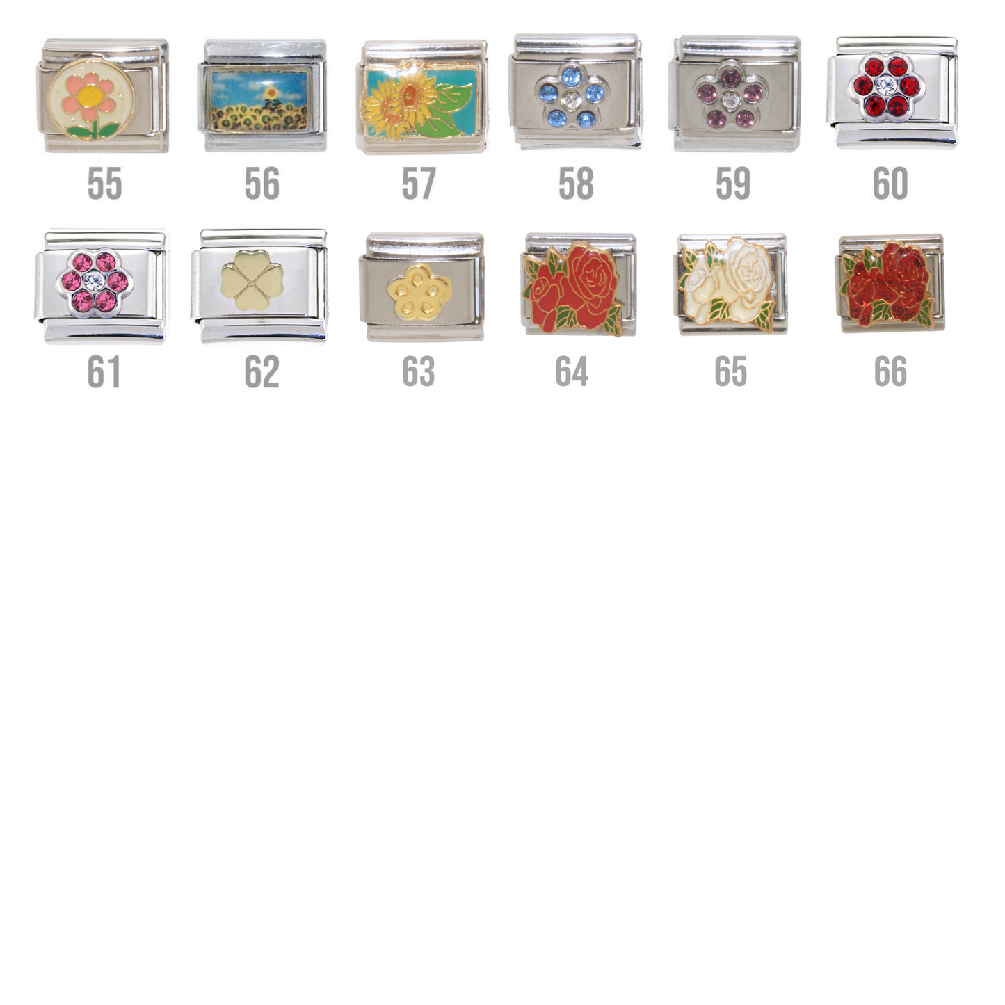 Flowers - 9mm Italian charms