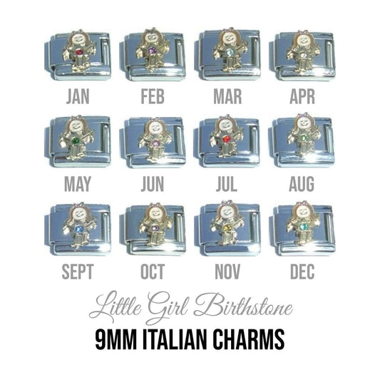 Birthstones - Little girl 9mm Italian charm
