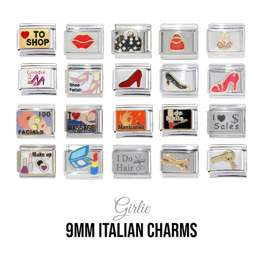 Girlie  9mm Italian Charm - Fits classic Italian charm bracelets