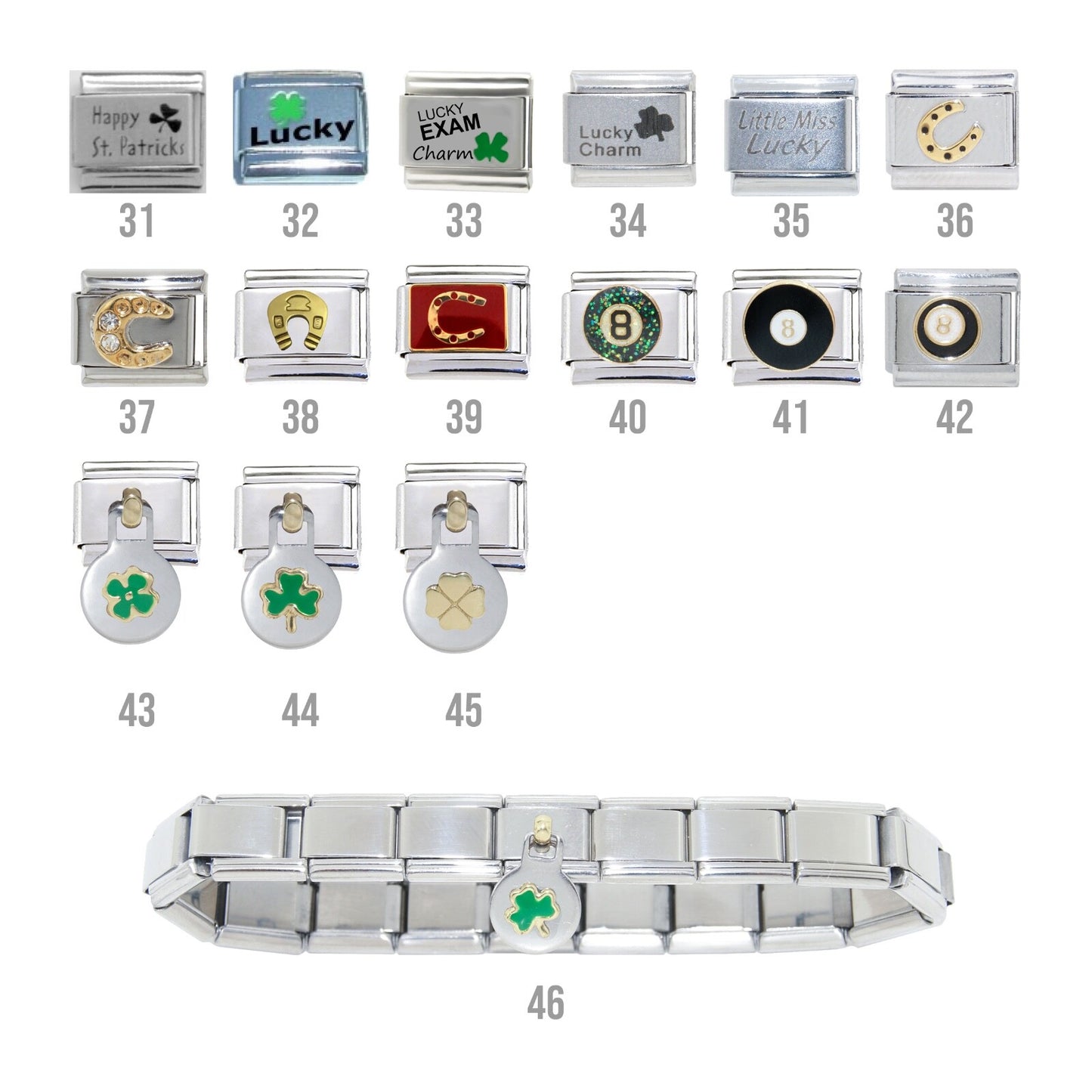 Irish, lucky - 9mm Italian charm