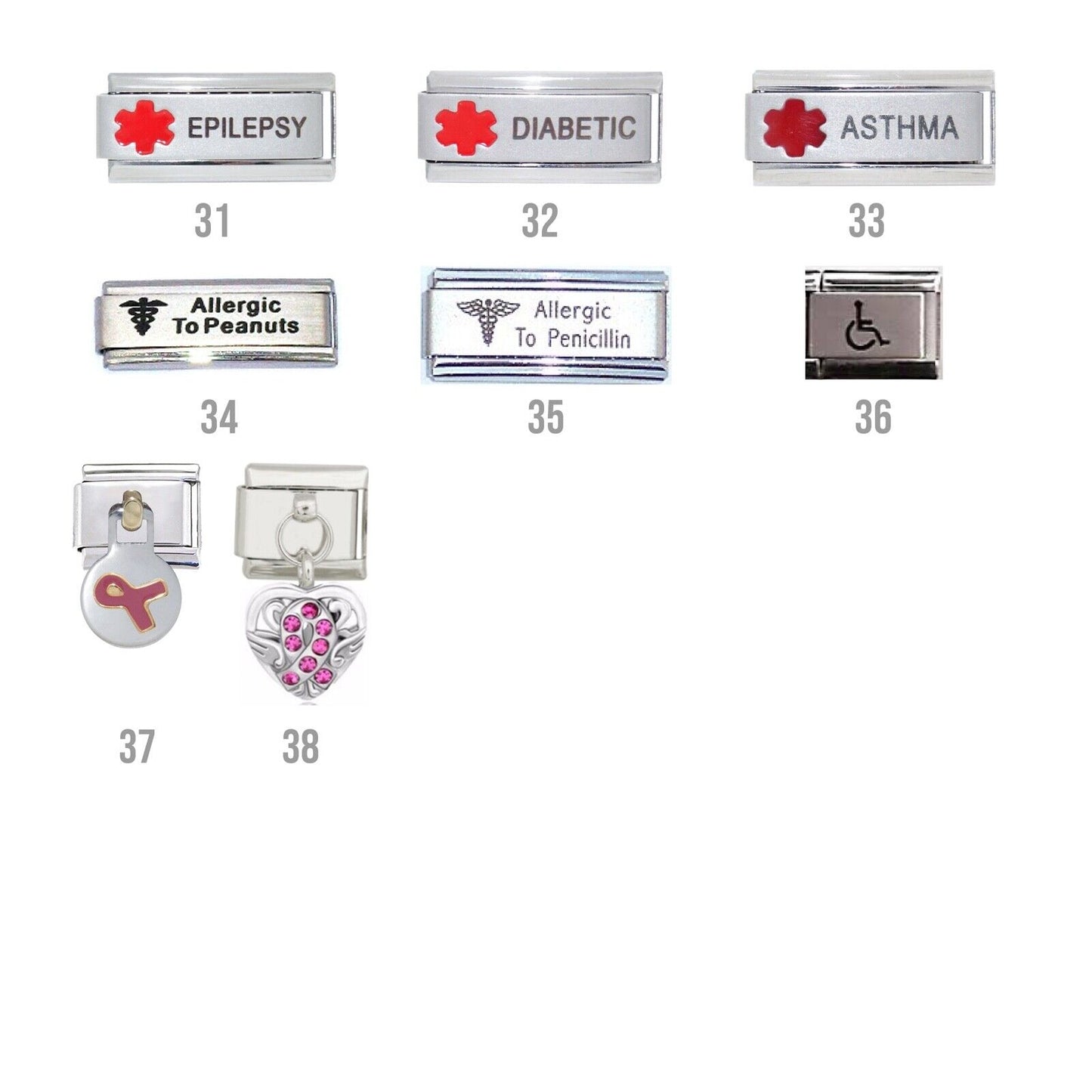 Medical, ribbons  - 9mm Italian charm