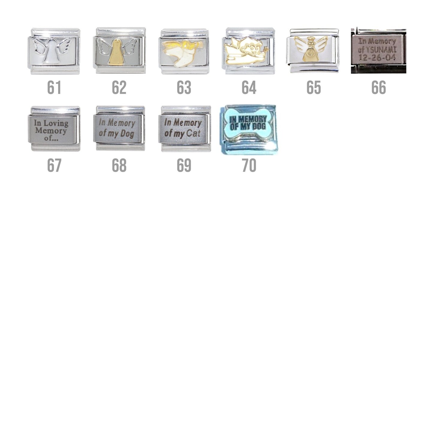 In memory - 9mm Italian charms