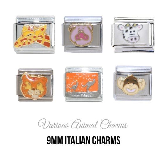 Land animals 9mm Italian Charms