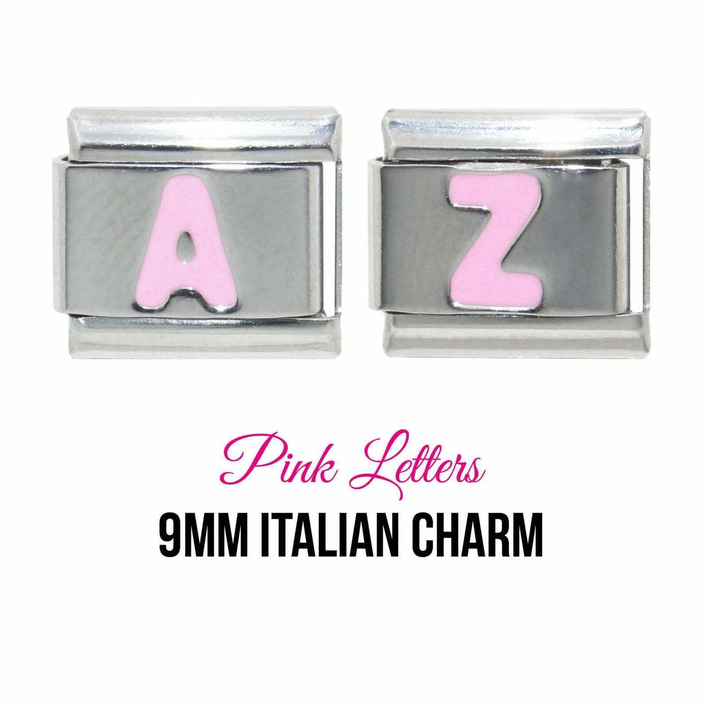 Letters - Pink 9mm Italian charm