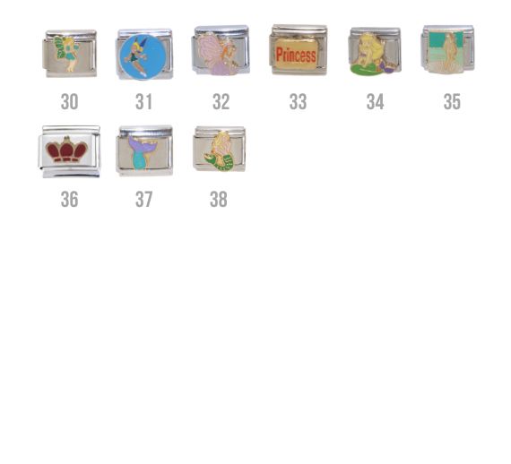 Princess, fairies 9mm Italian charms