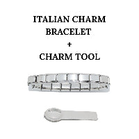 Shiny starter 9mm Italian charm bracelet and charm tool bundle