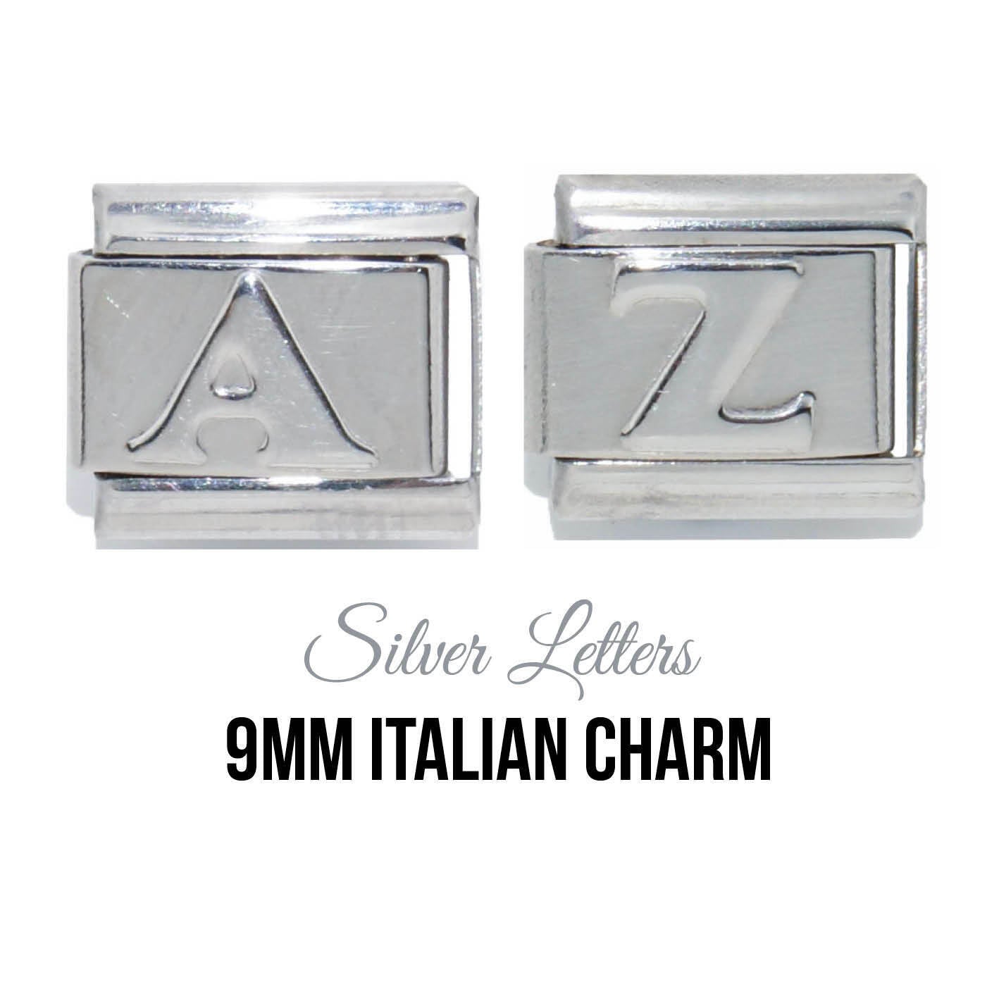 Letters - Silver coloured 9mm Italian charm