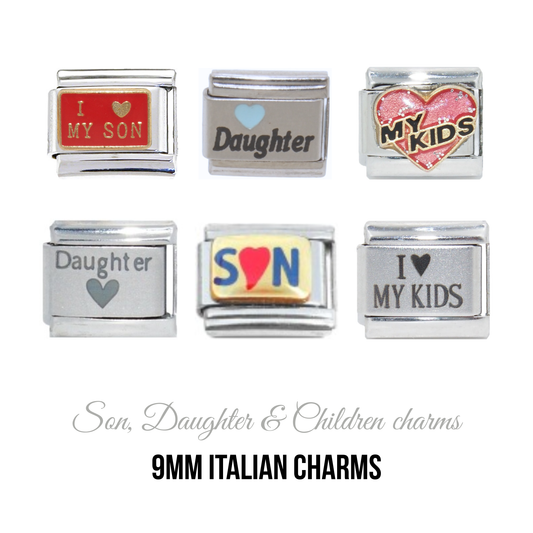 Son, Daughter & Children - 9mm Italian charm