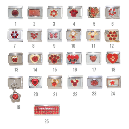 Various July Birthstones - Birthmonth 9mm Italian charm