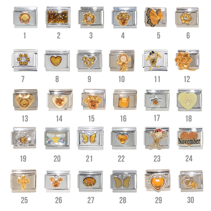 Various November Birthstones - Birthmonth 9mm Italian charm
