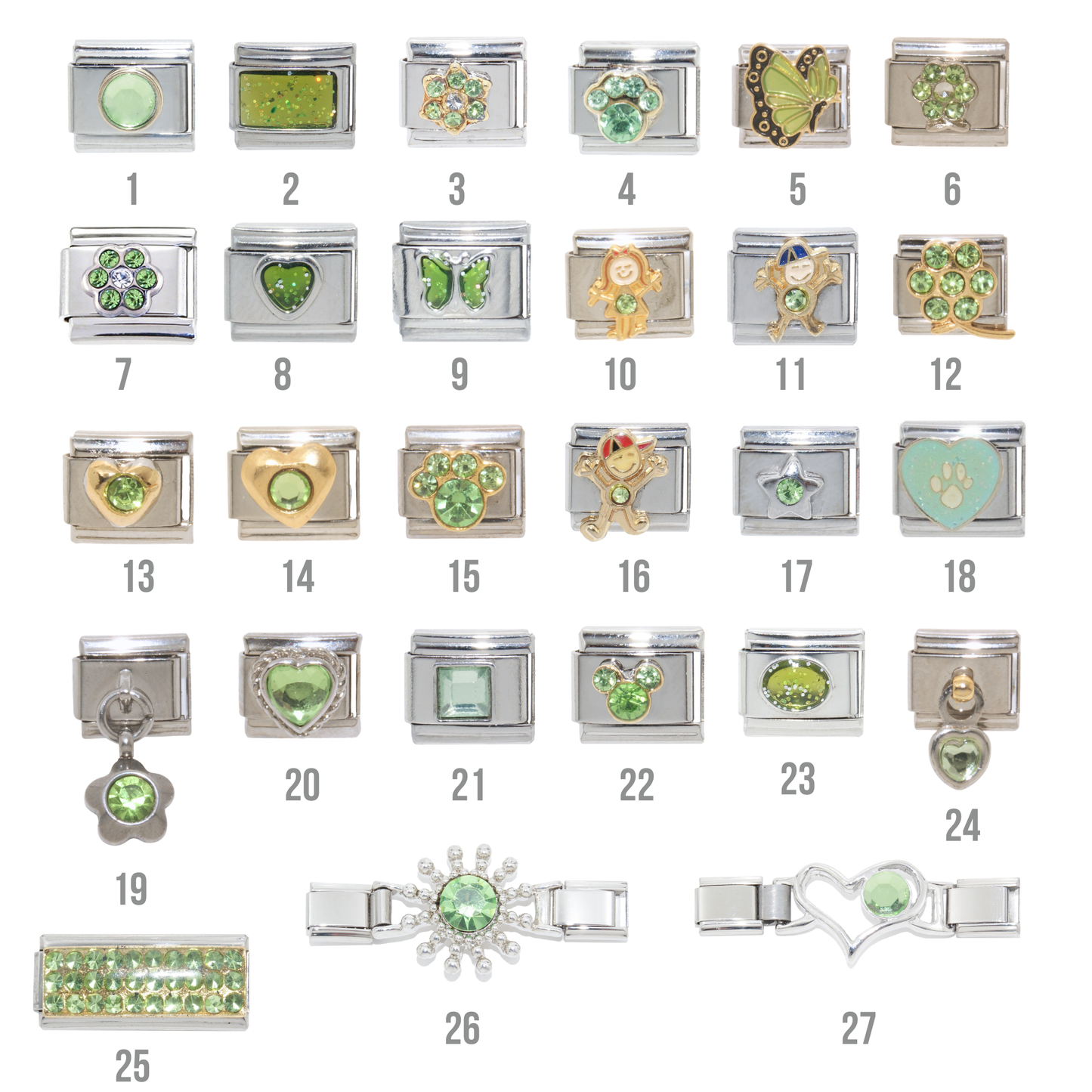 Various August Birthstones - Birthmonth 9mm Italian charm