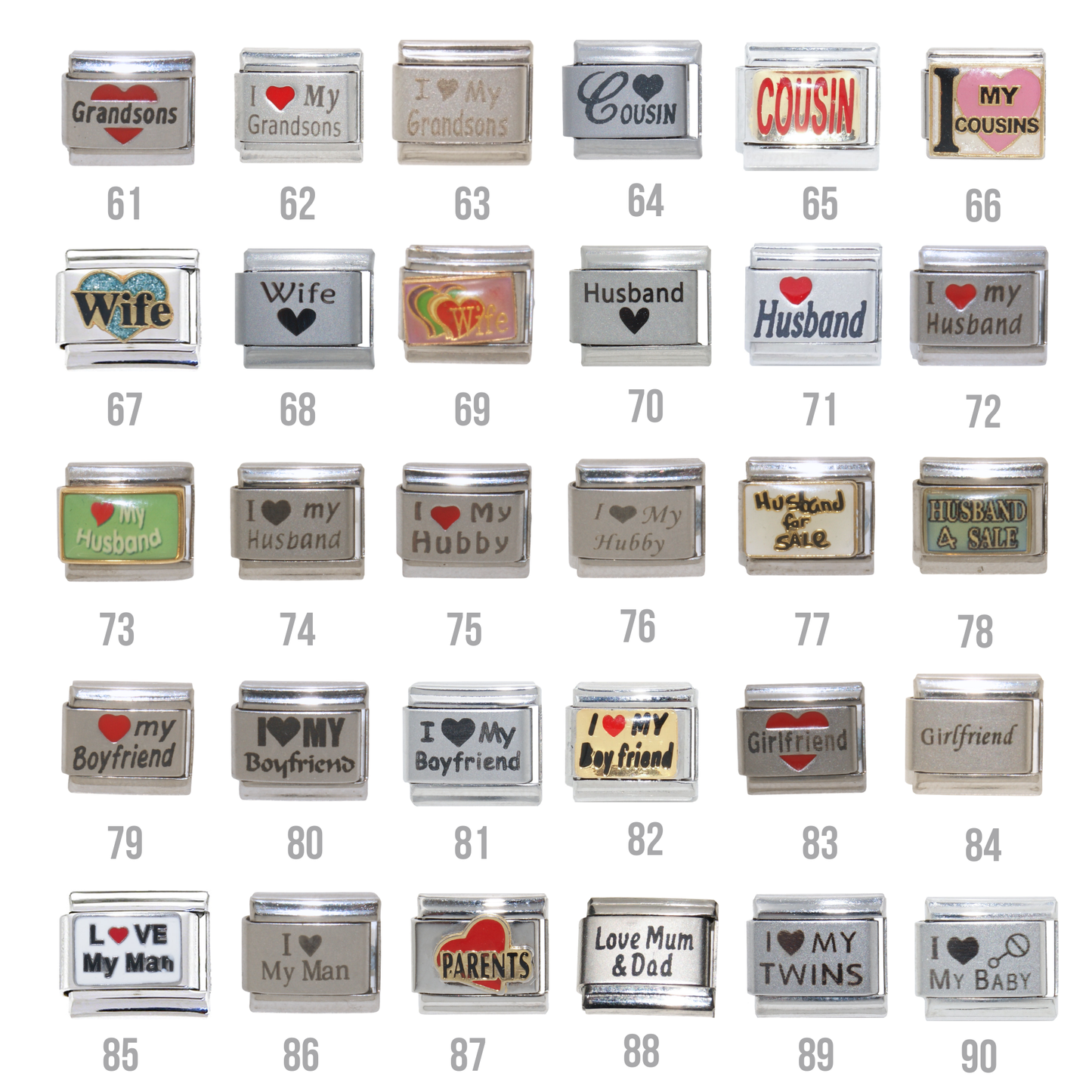 Family - 9mm Italian charms