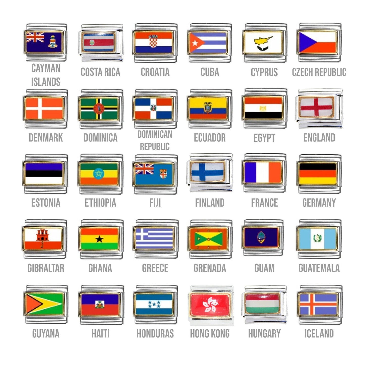 9mm Italian charms Travel Bracelet - World/Plane, letter and flag of your choice