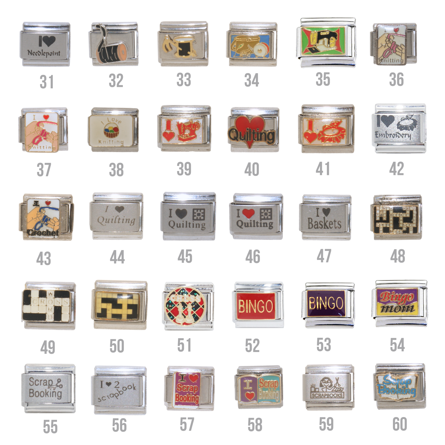 Various Hobbies - 9mm Italian charms