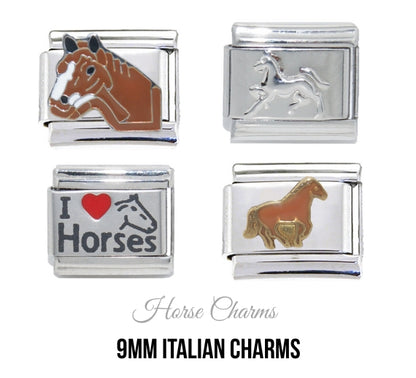 Horses 9mm Italian charms