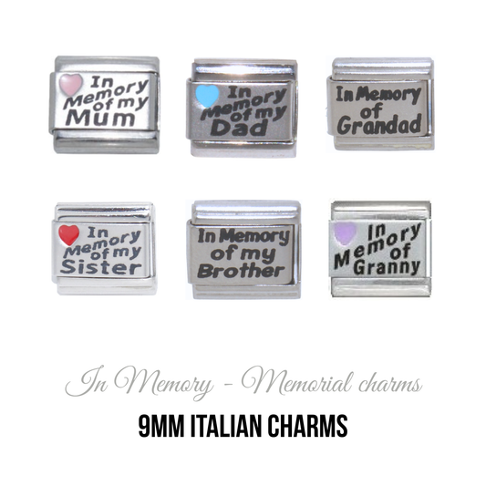 In memory of - Memorial family members - 9mm Italian charms