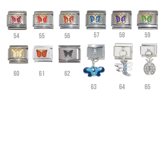 Butterflies insects 9mm Italian Charms