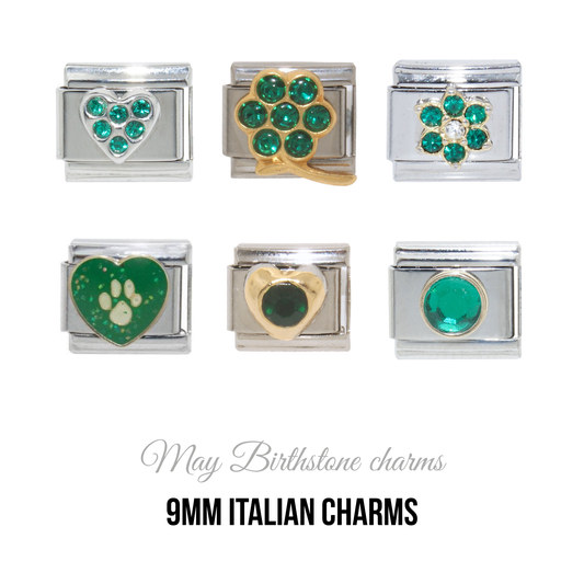 Various May Birthstones - Birthmonth 9mm Italian charm