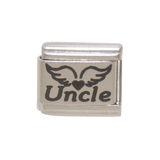 Uncle with Angel wings and Heart 9mm Italian charm