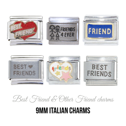 Best Friend & other Friend - 9mm Italian charms