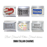 Best Friend & other Friend - 9mm Italian charms