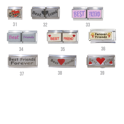 Best Friend & other Friend - 9mm Italian charms