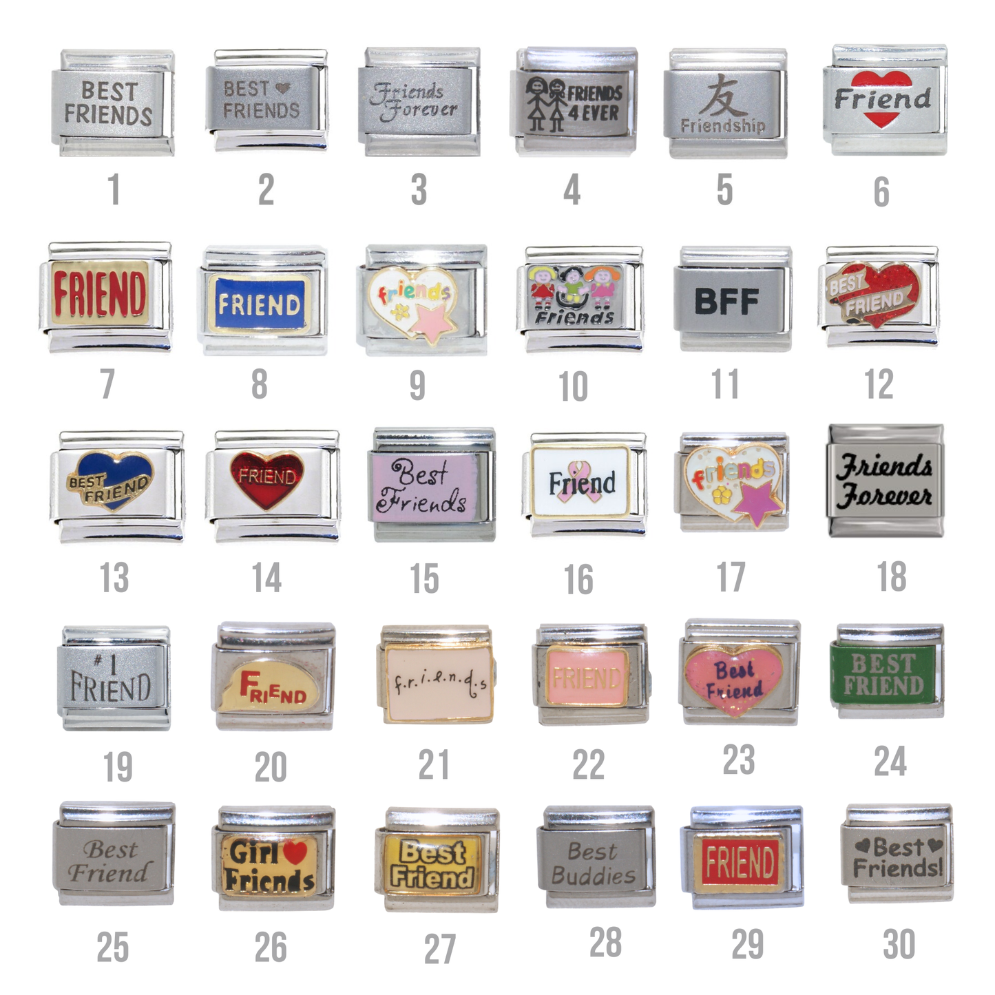 Best Friend & other Friend - 9mm Italian charms