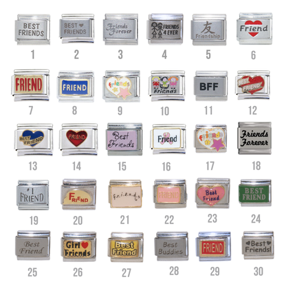 Best Friend & other Friend - 9mm Italian charms
