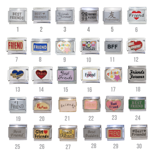 Best Friend & other Friend - 9mm Italian charms
