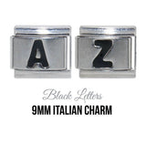 Letters - Black 9mm Italian charm