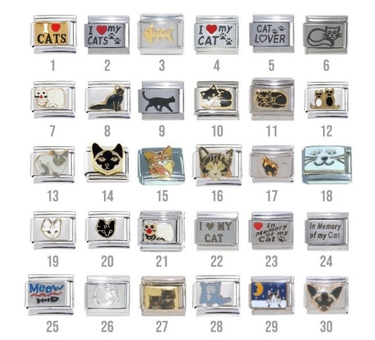 Cats & Pawprints 9mm Italian charms