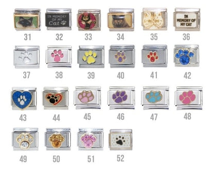 Cats & Pawprints 9mm Italian charms