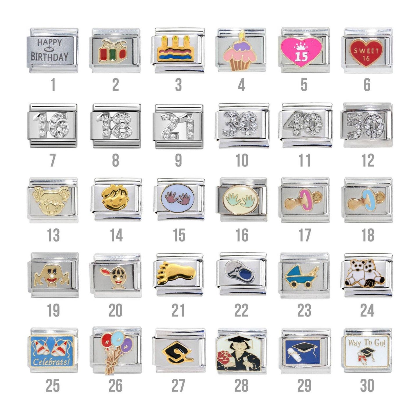 Celebrations 9mm Italian Charms