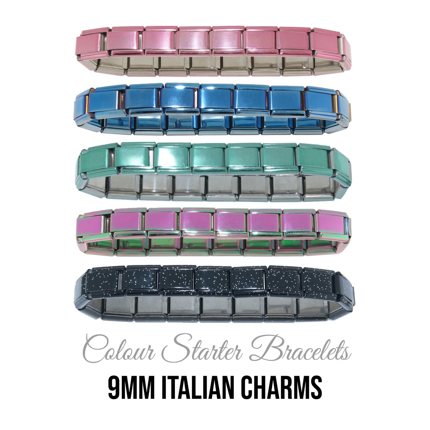 Bracelet - Coloured 9mm starter Italian charm bracelet