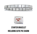 Shiny starter 9mm Italian charm bracelet and cutie pie charm
