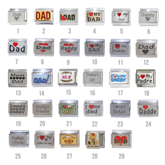Dad, Daddy & Father's Day Charms - 9mm Italian charm
