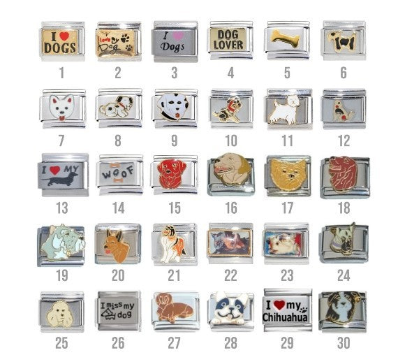 Dogs 9mm Italian charms