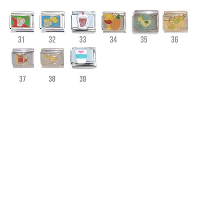 Tea, coffee wine and other drinks 9mm Italian charms