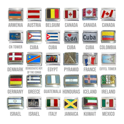 Flags and places - 9mm Italian charms