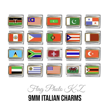 World flags Countries K-Z 9mm Italian charms
