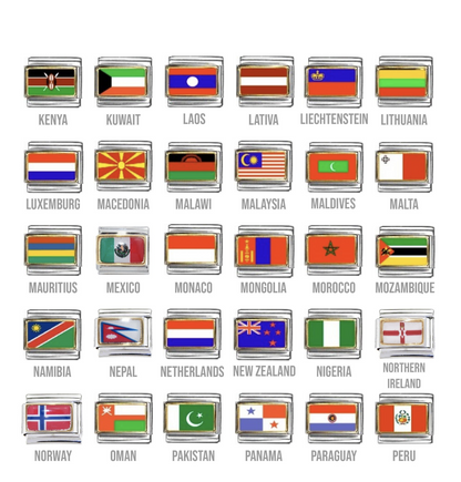 World flags Countries K-Z 9mm Italian charms