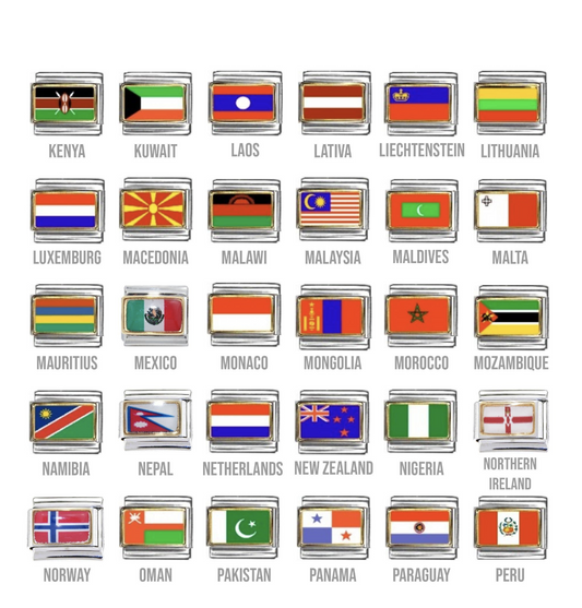 World flags Countries K-Z 9mm Italian charms