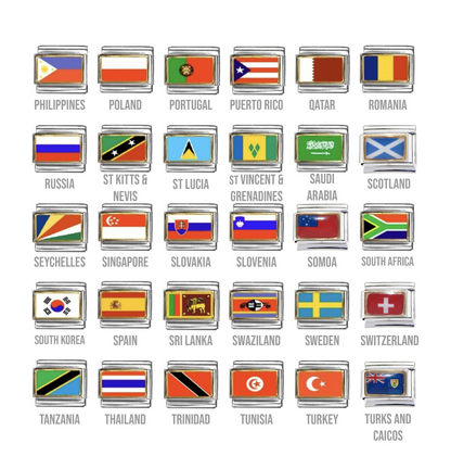 World flags Countries K-Z 9mm Italian charms