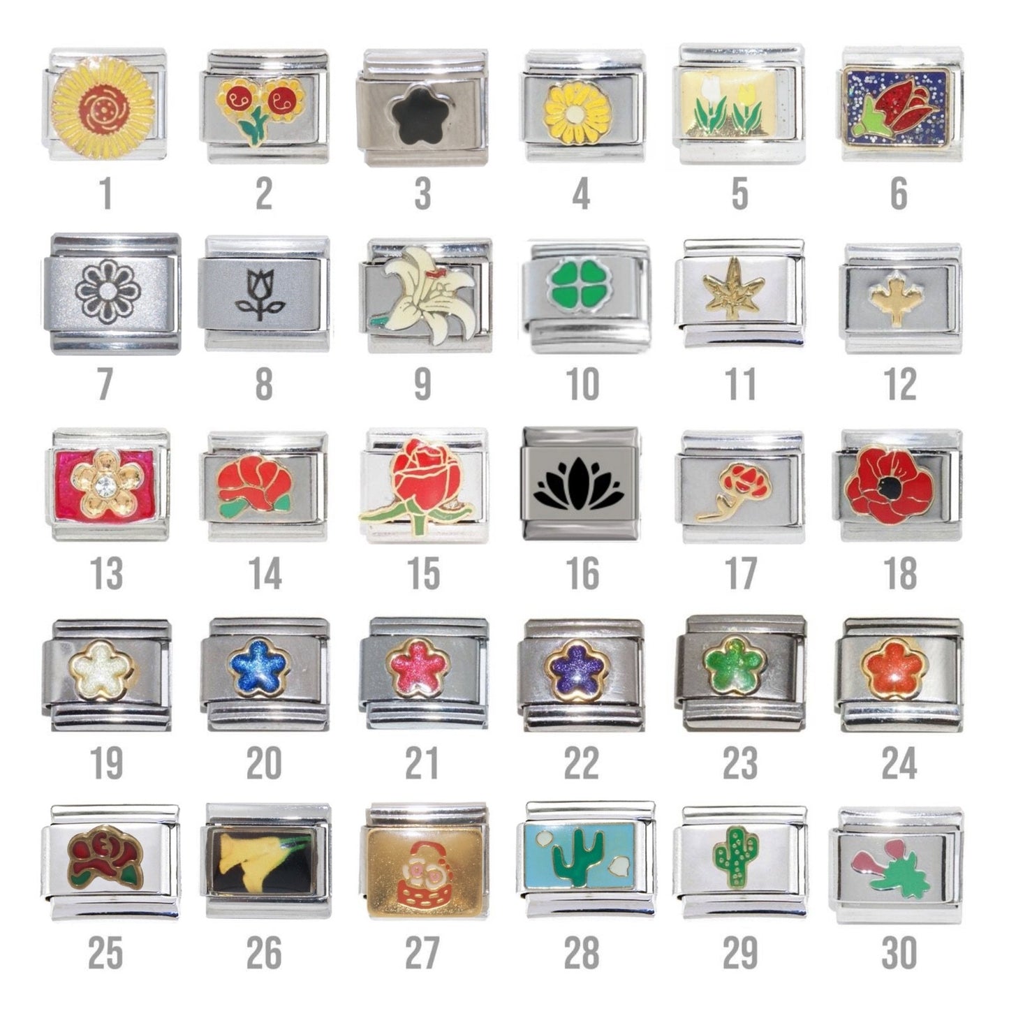 Flowers - 9mm Italian charms