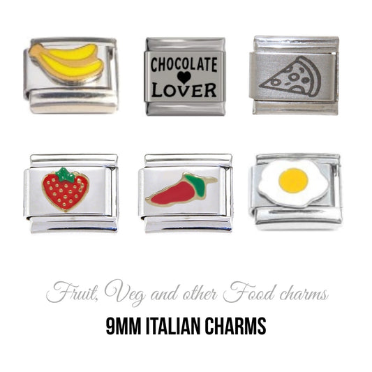 Fruit, Veg and other Food 9mm Italian Charms