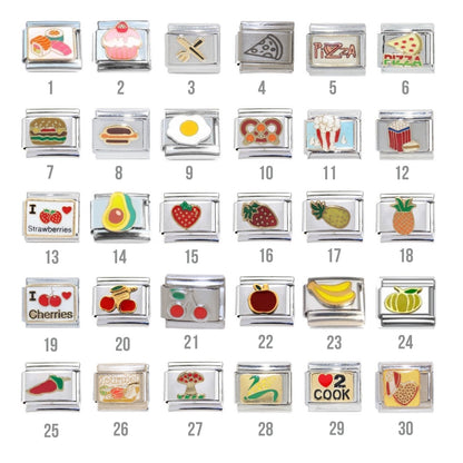 Fruit, Veg and other Food 9mm Italian Charms