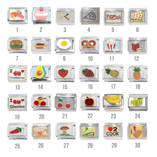 Fruit, Veg and other Food 9mm Italian Charms
