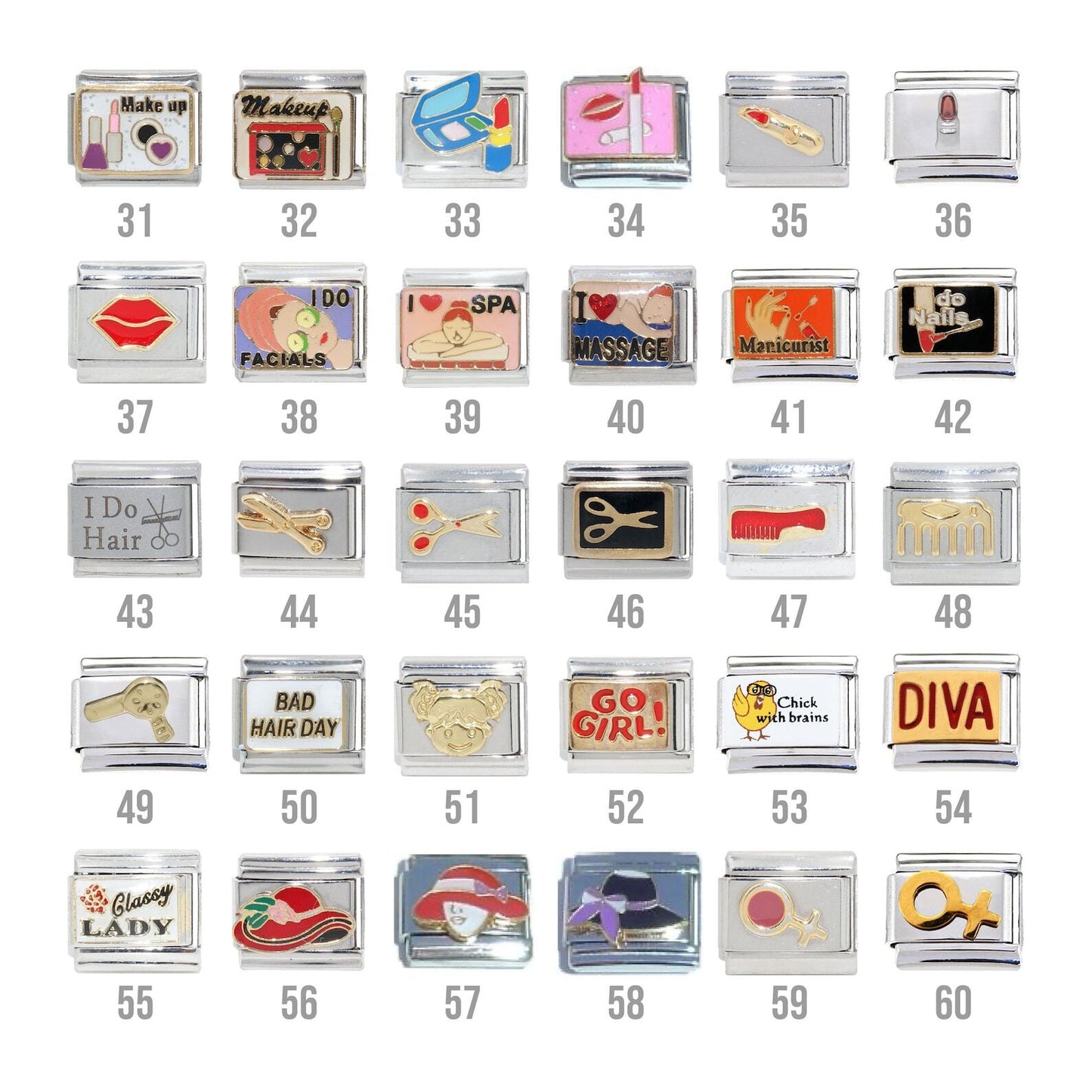 Girlie  9mm Italian Charm - Fits classic Italian charm bracelets